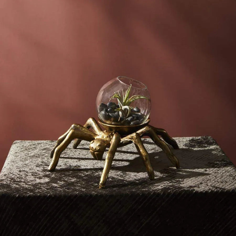 Metal & Glass Arachnid Spider Terrarium Spooky
