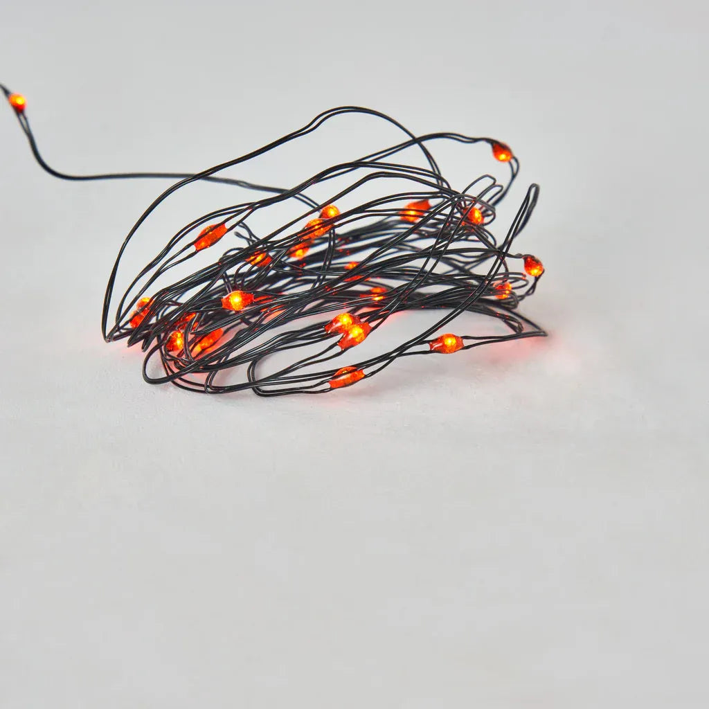 Black & Orange Fairy Lights LED Battery Powered