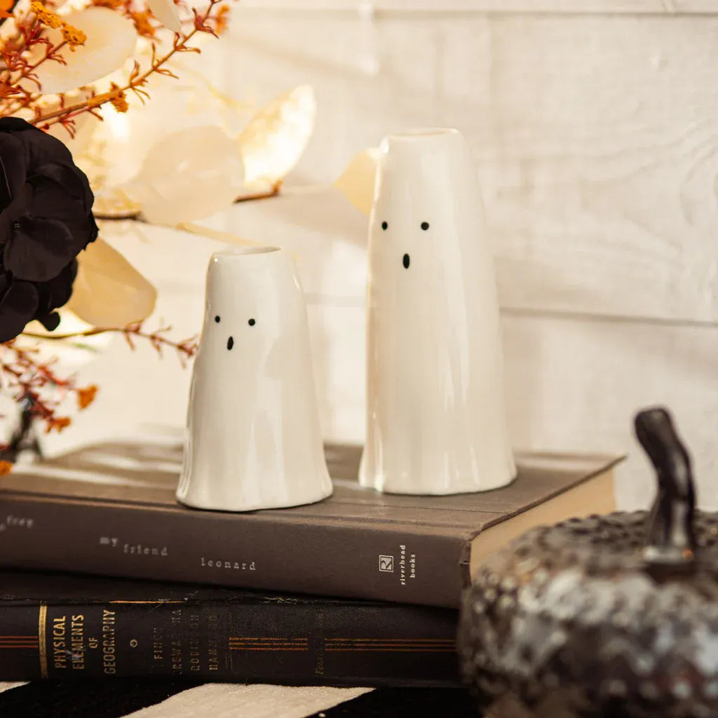 Phantom Collection Ceramic White Ghost Candleholder