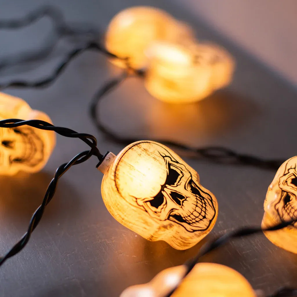 Halloween Spooky Skull Head Indoor Outdoor Light String