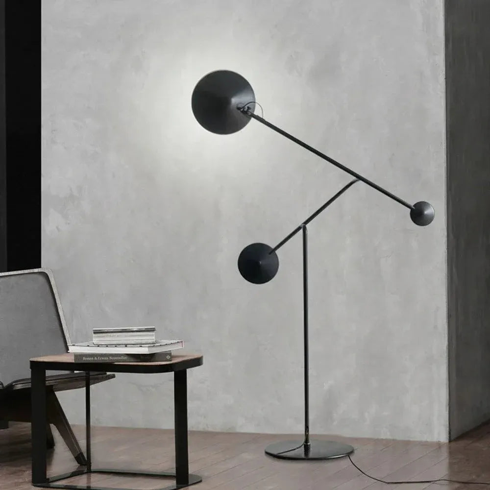 Avi floor lamp, 2 lights, metal