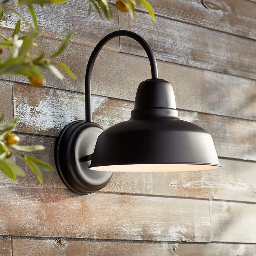 Alessio black outdoor wall light