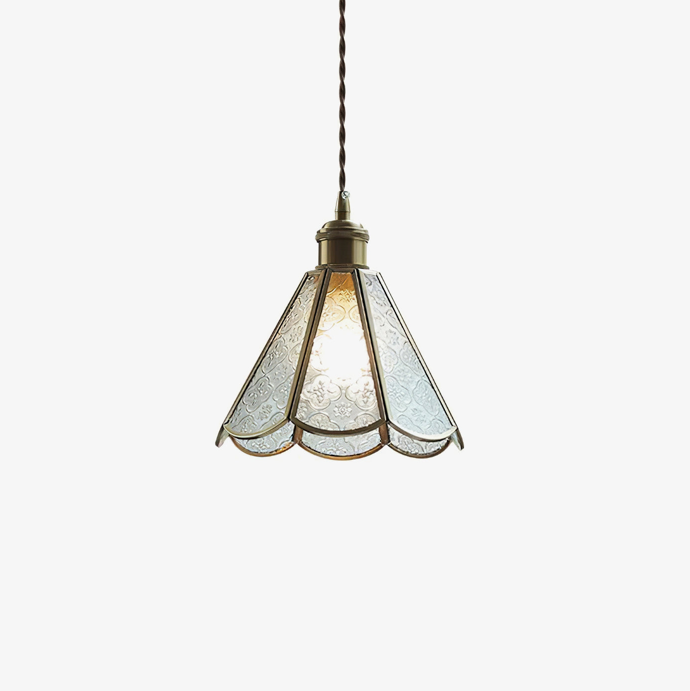 Patterned glass pendant lamp