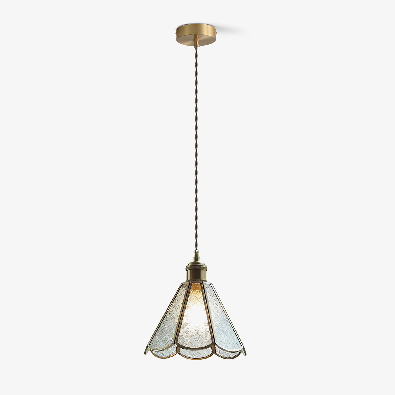 Patterned glass pendant lamp