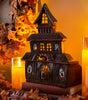 Spooky Ceramic Ghost Haunted House Luminary Candle