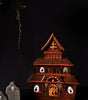 Spooky Ceramic Ghost Haunted House Luminary Candle