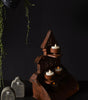 Spooky Ceramic Ghost Haunted House Luminary Candle