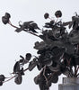 Black Magic Orchid Arrangement In Smoke Glass Chandelier Vase