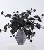 Black Magic Orchid Arrangement In Smoke Glass Chandelier Vase