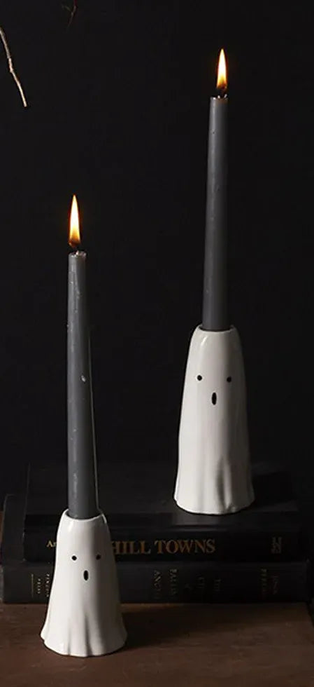 Phantom Collection Ceramic White Ghost Candleholder