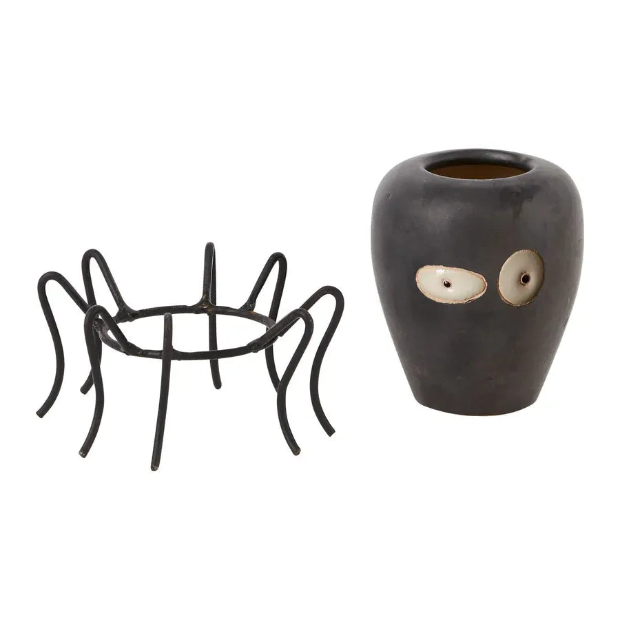 Wicked Cute Ceramic Spider Halloween Budvase Decor