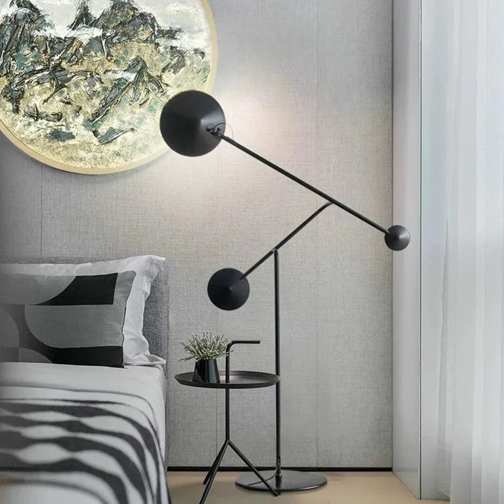 Avi floor lamp, 2 lights, metal