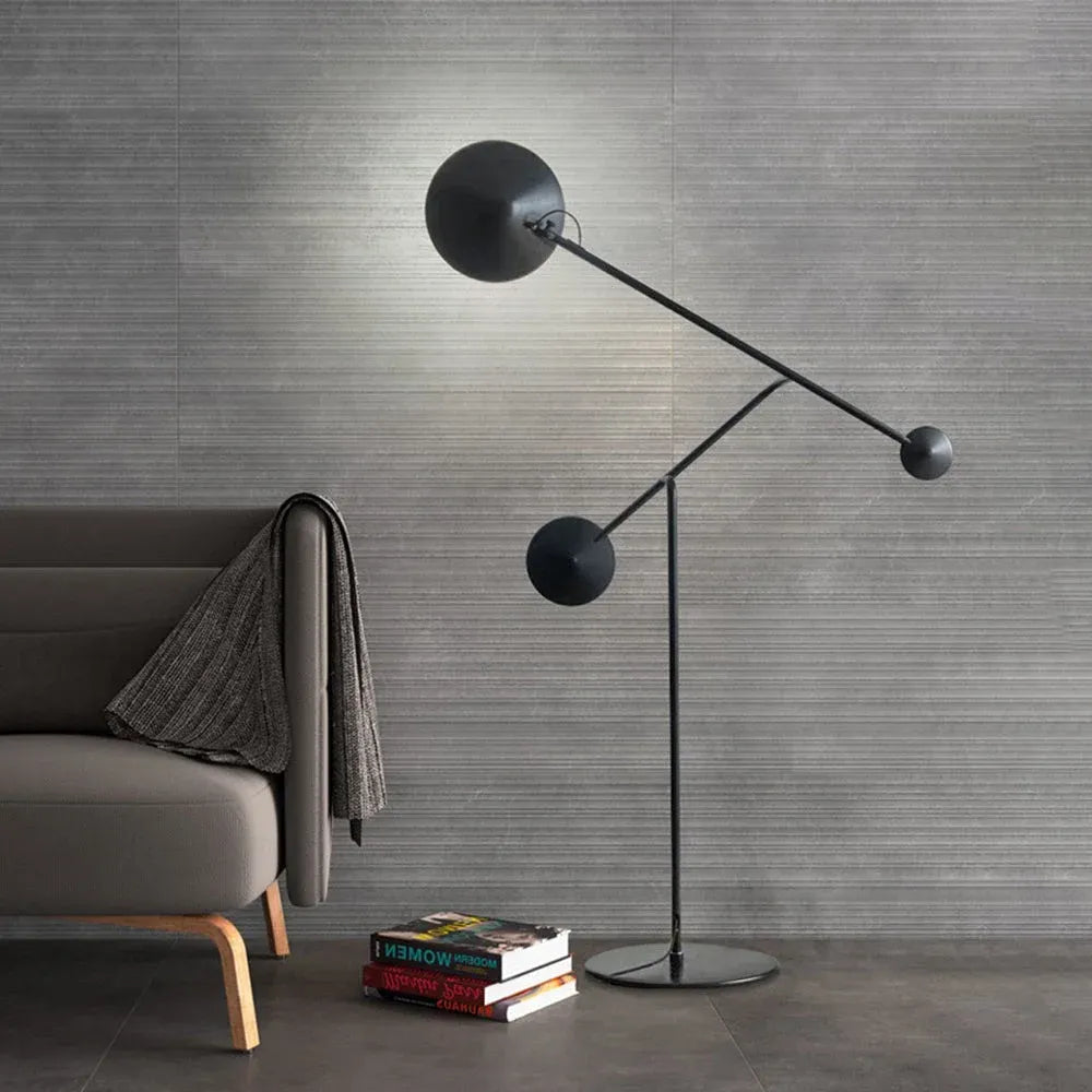 Avi floor lamp, 2 lights, metal