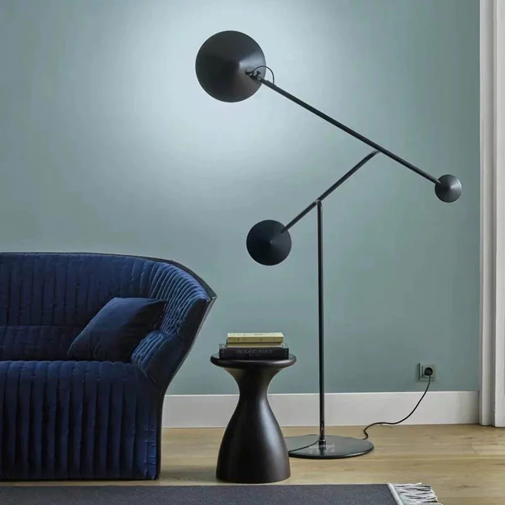 Avi floor lamp, 2 lights, metal