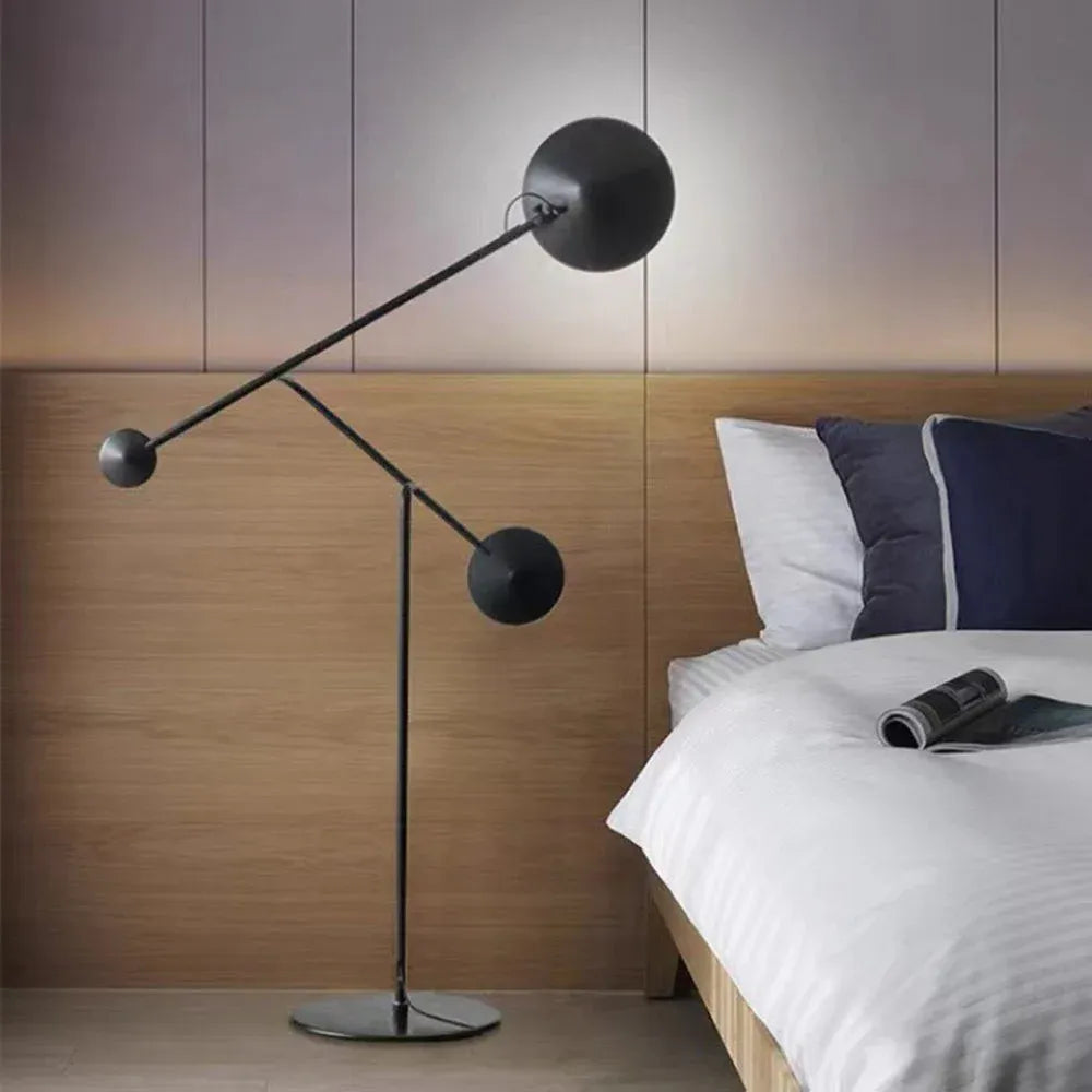Avi floor lamp, 2 lights, metal