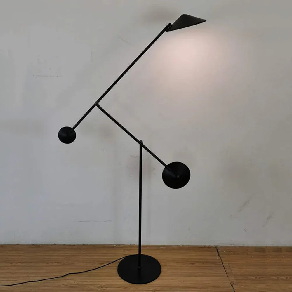 Avi floor lamp, 2 lights, metal
