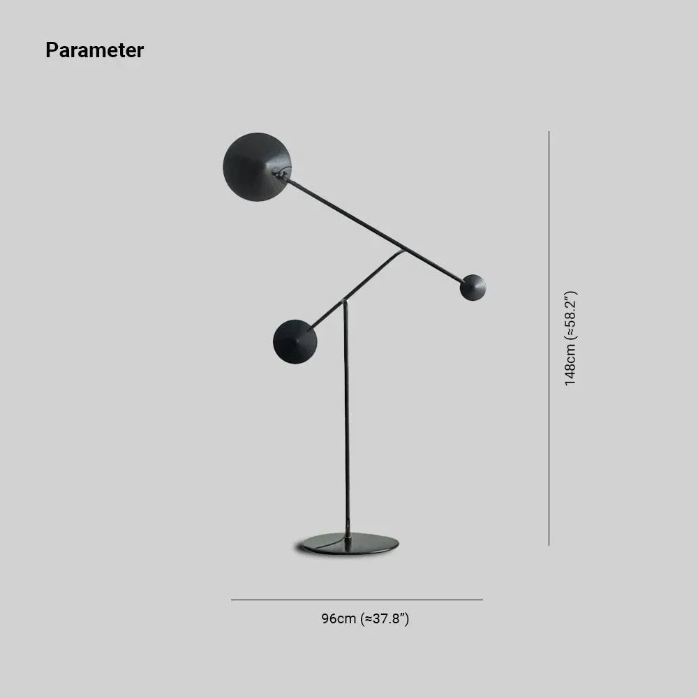 Avi floor lamp, 2 lights, metal