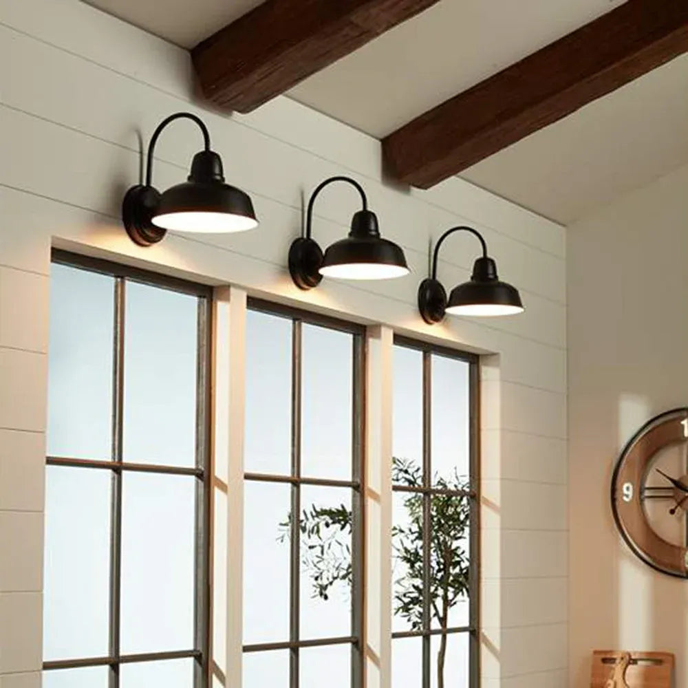 Alessio black outdoor wall light